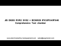 Waterdichte Testkamer JIS D0203 voor R1/R2/S1/S2-Tests, IEC60529 voor IPX3/IPX4/4K-Tests