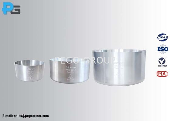 CSA/ANSI Z21.1:24 Compliant 6063 Aluminum Test Pan in φ178mm/φ229mm/φ305mm Sizes for Cooking Burner Testing